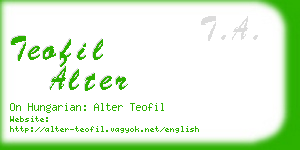 teofil alter business card